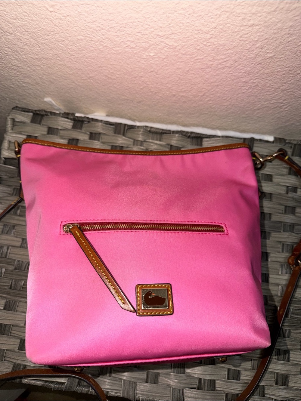 Dooney & Bourke Pink Nylon Crossbody Bucket Bag - Picture 6 of 16
